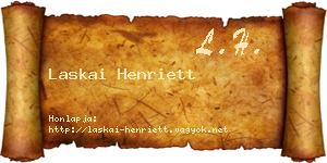 Laskai Henriett névjegykártya